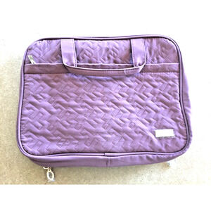 Nishel Hanging Travel Toiletry Bag Purple Mauve Quilted Fabric Quilted Style